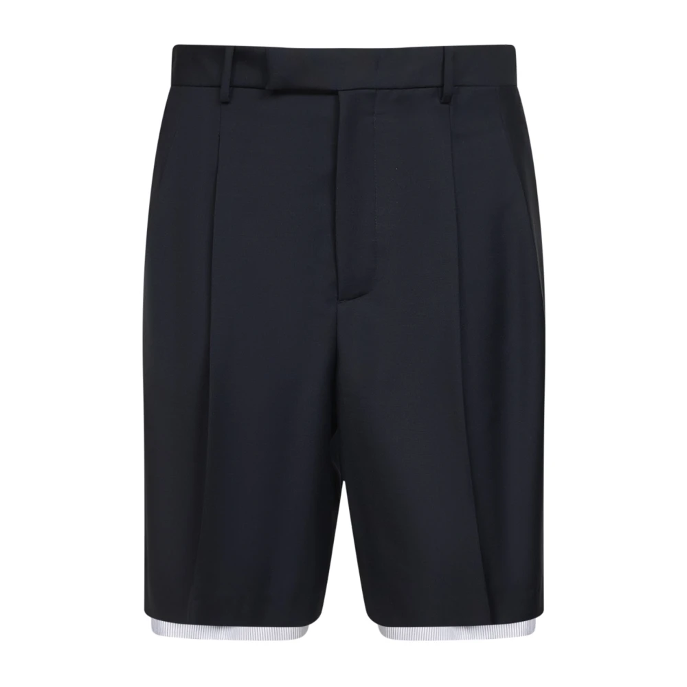 Jil Sander Men's Blue Casual Shorts, M, Wool Canvas Shorts