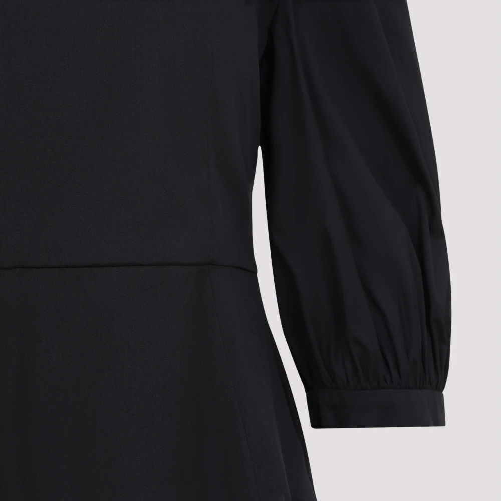 Max Mara Elegante Zwarte Jurk met Lange Mouwen Black Dames