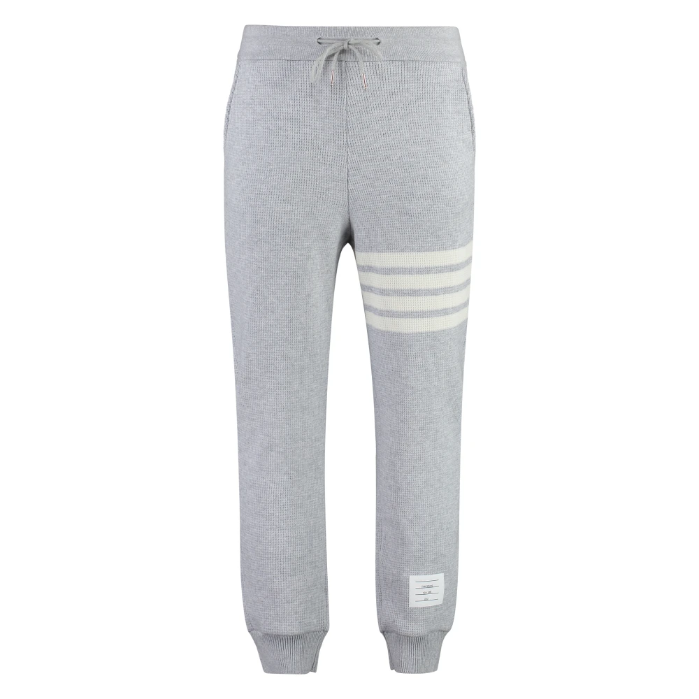 Thom Browne Gebreide trackpants met driekleurig detail Gray Heren