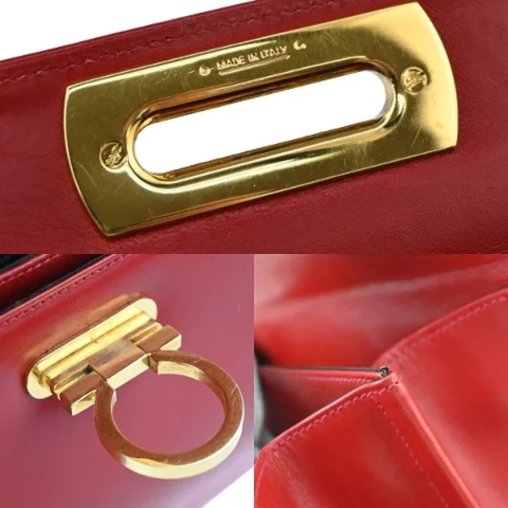 Salvatore Ferragamo Pre-owned Leather handbags Red Dames