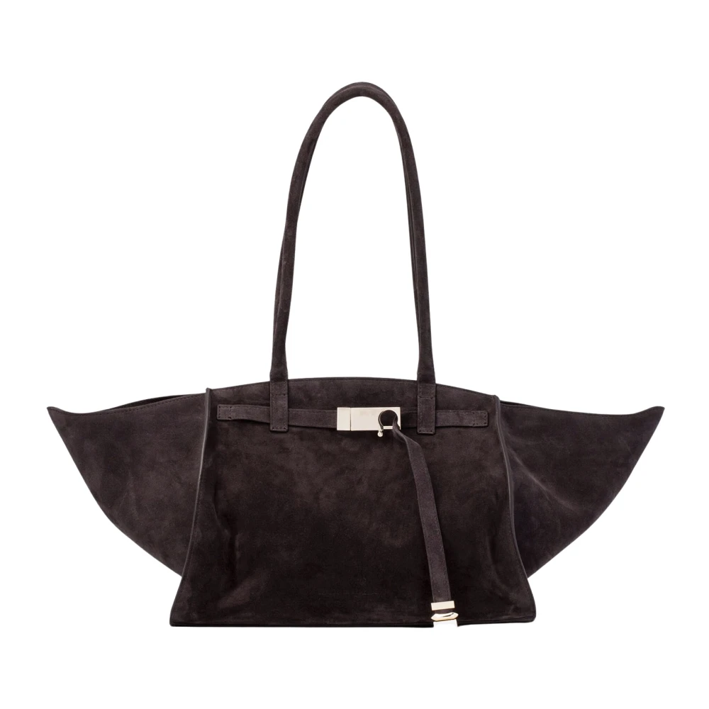 Benedetta Bruzziches Women's Brown Shopping Bags, One Size, Suede Leather Bag With Drawstring Closure
