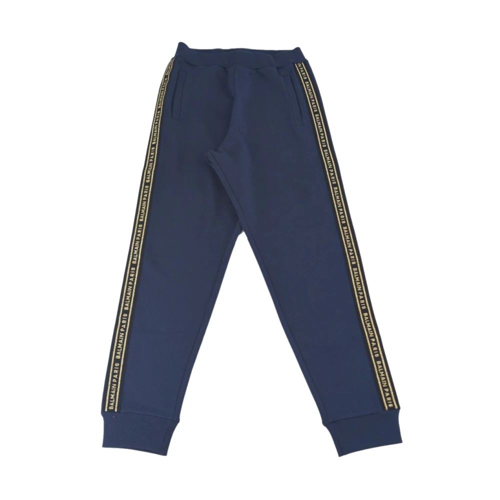 Balmain Elastiska Byxor med Logotyp Blue, Pojke