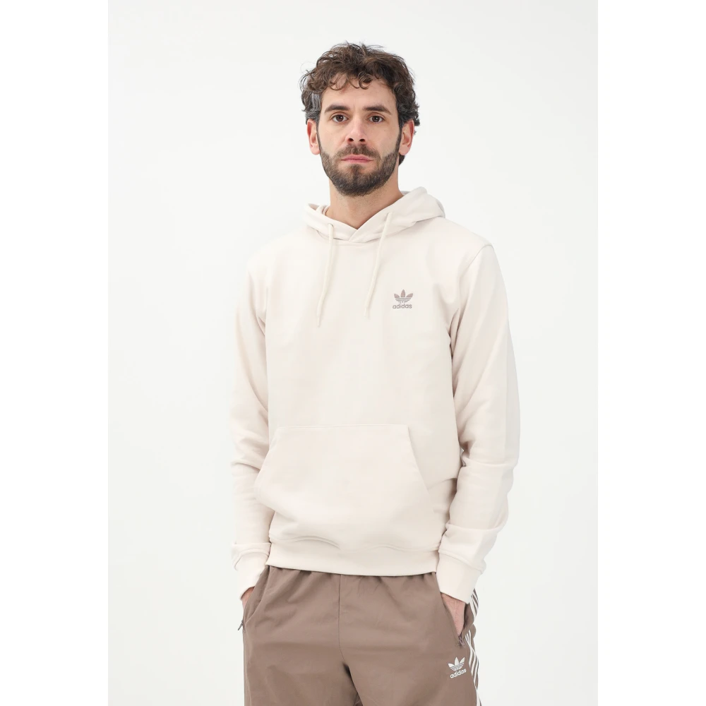 adidas Originals Essentials French Terry Hoodie Sweater Beige Heren