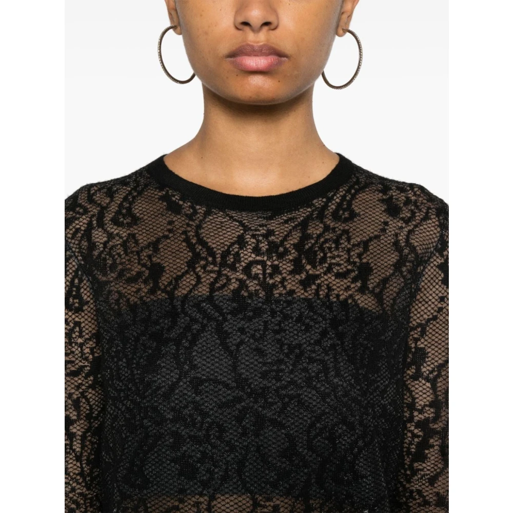 Twinset Zwarte Sweatshirt Aw24 Damesmode Black Dames