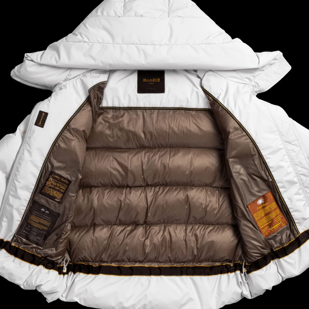 Moorer Gewatteerde Peacoat met Waterdichte Membran White Dames