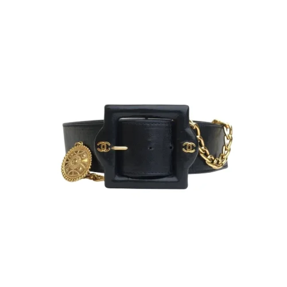 Chanel Vintage Pre-owned Leather belts Black Dames