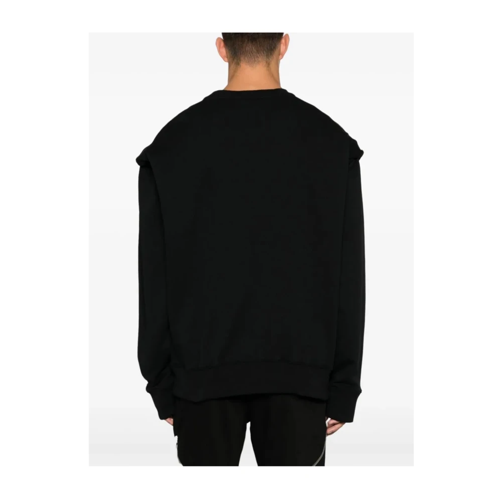 Heliot Emil Zwart Gebreide Trui Crewneck Stijlvol Comfortabel Black Heren