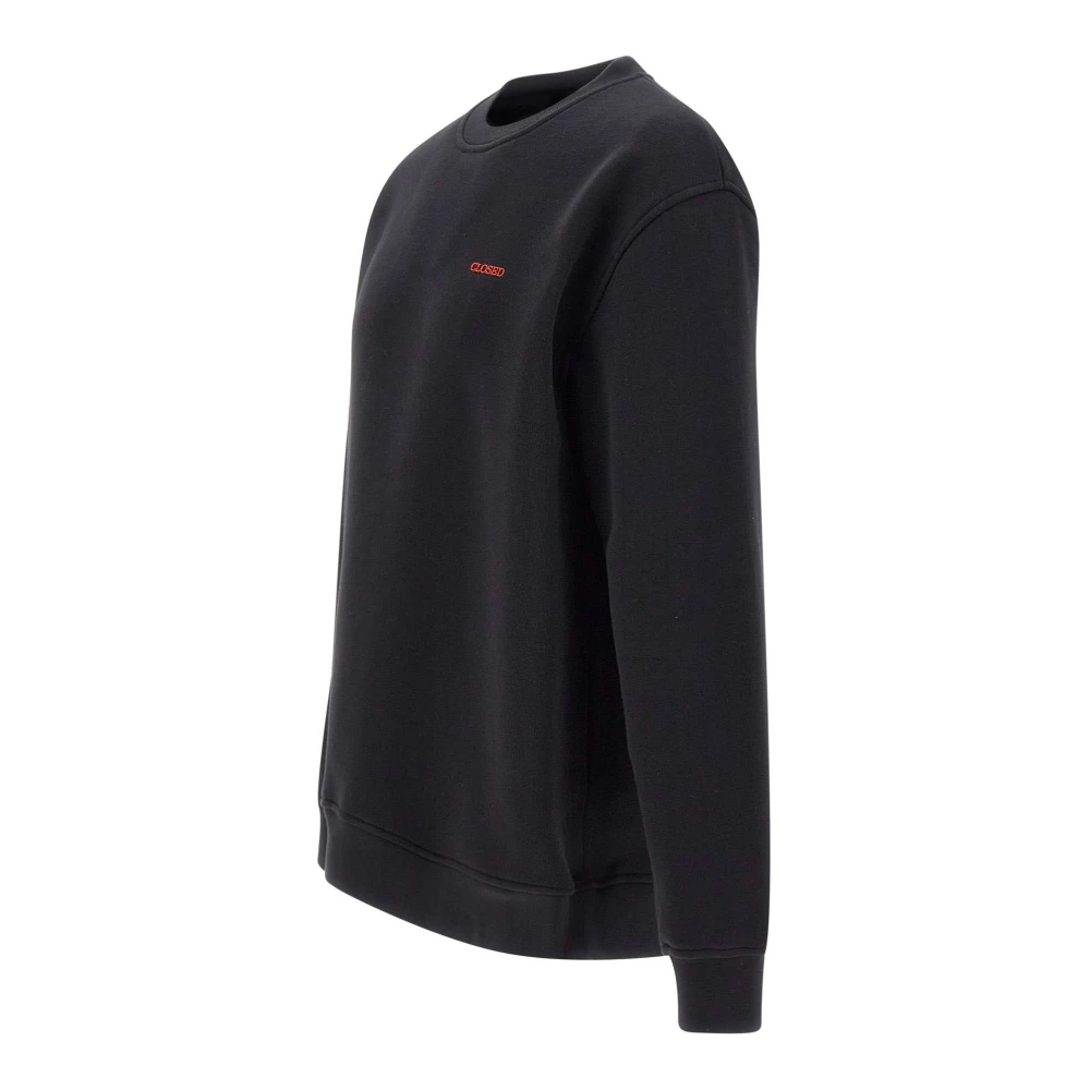 closed Zwarte Katoenen Sweatshirt met Multicolor Logo Black Heren