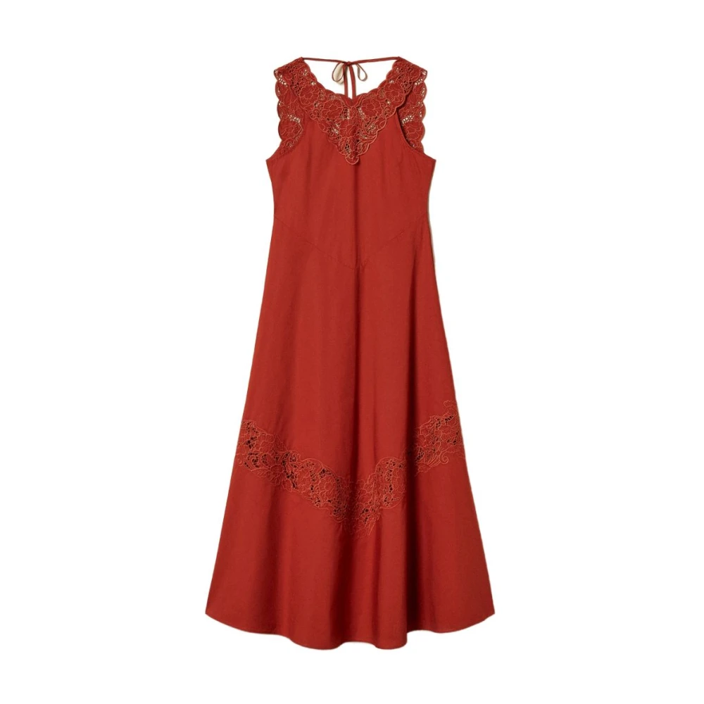 Twinset Women's Brown Midi Dresses, M, Maxi Dresses
