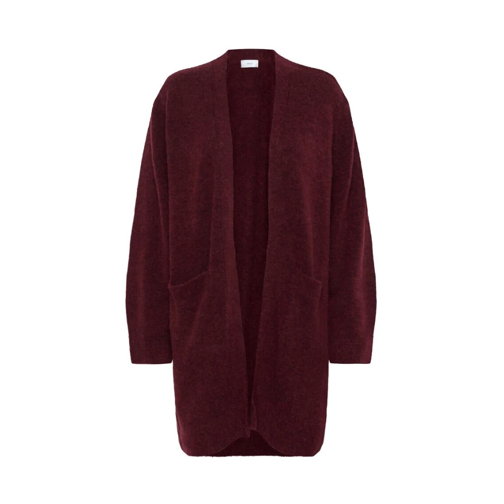 Inwear Women's Red Cardigans, M, Burgundy Cardigan With Open Front