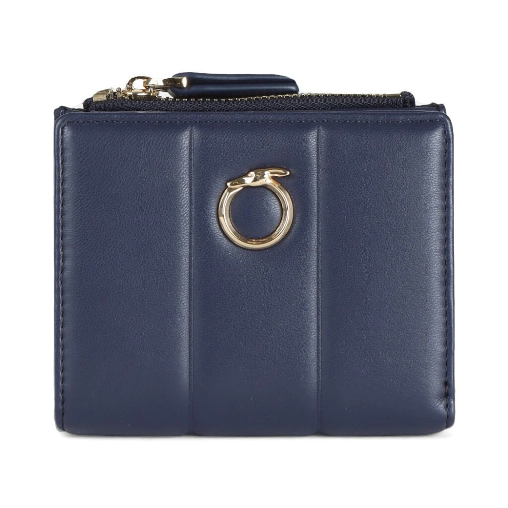 Trussardi Gewatteerde Kleine Portemonnee Blue Dames