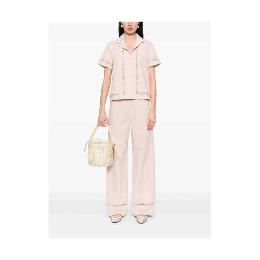 Maison Labiche Shorts met geborduurd motief lichtroze Pink Dames