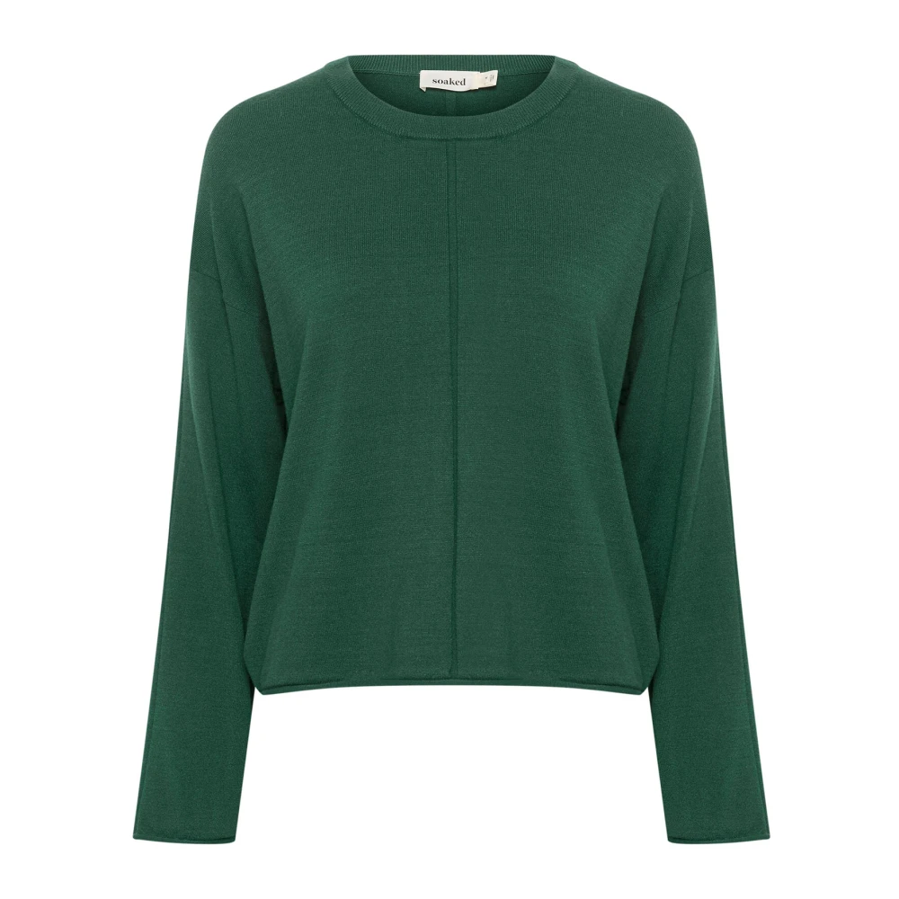 Soaked in Luxury Boxy Crew-Neck Gebreid Rain Forest Green Dames