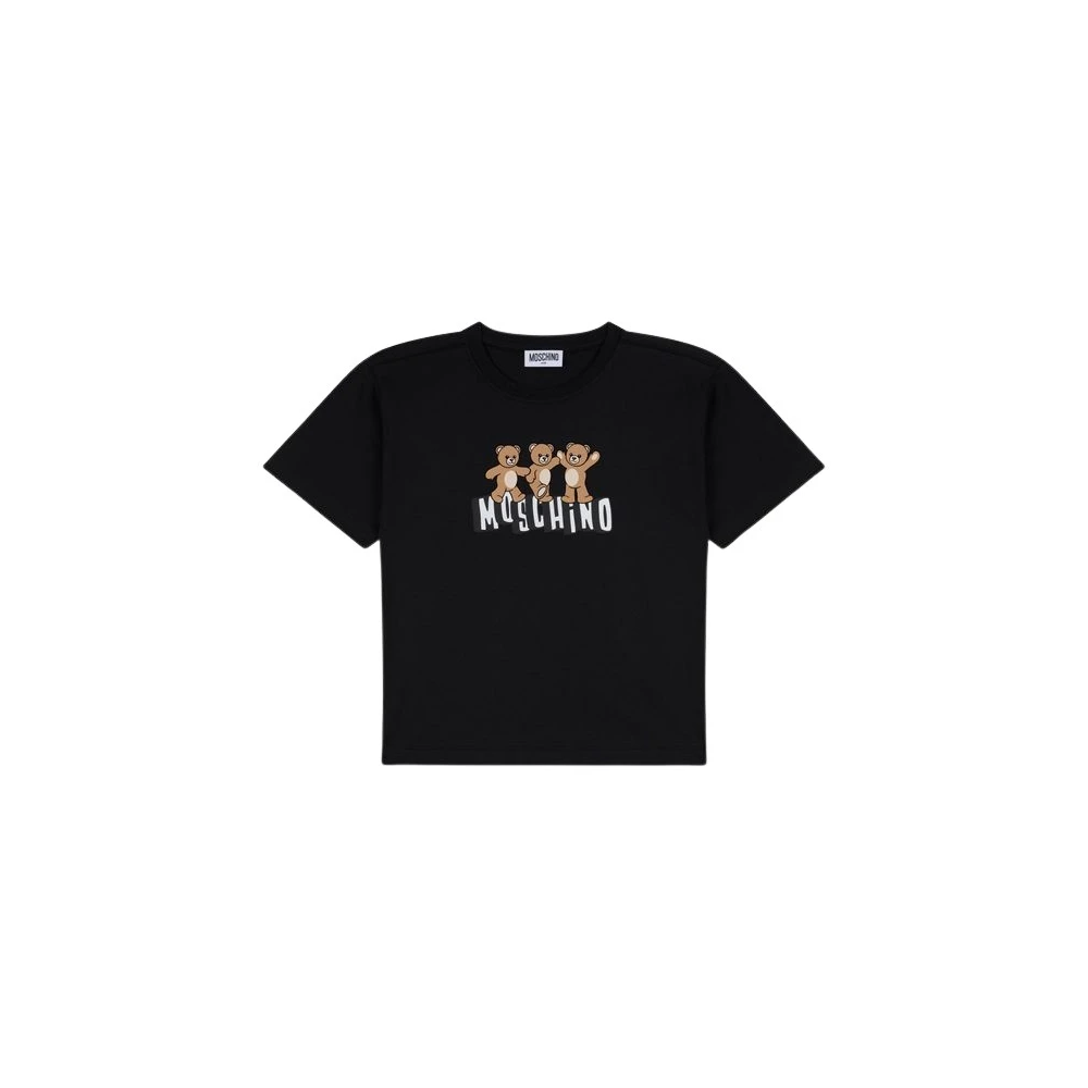 Moschino Black Kids Short Sleeve T-Shirts, Male, 6 Y, Teddy Bear Maxi T-Shirt