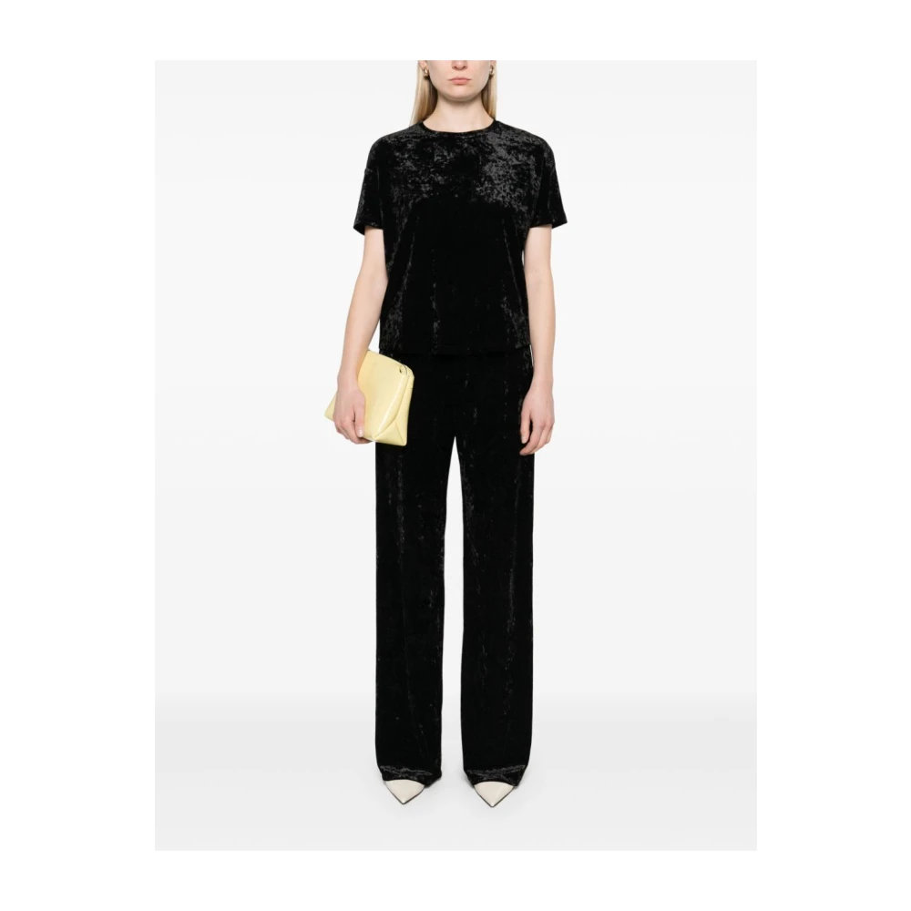 Herno Crewneck Chenille T-Shirt Black Dames