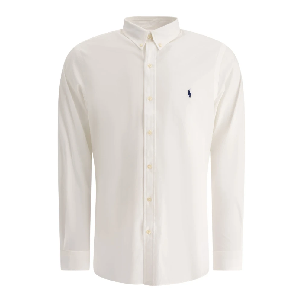 Polo Ralph Lauren Vit Stretch Poplin Skjorta Slim Fit