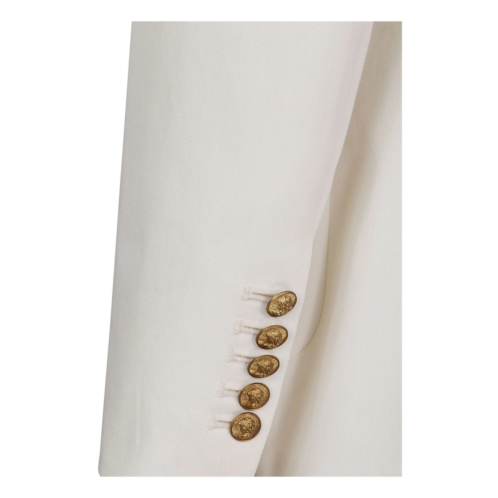 Saulina Ivoor Katoen Elastomeer Jas Made in Italy Beige Dames