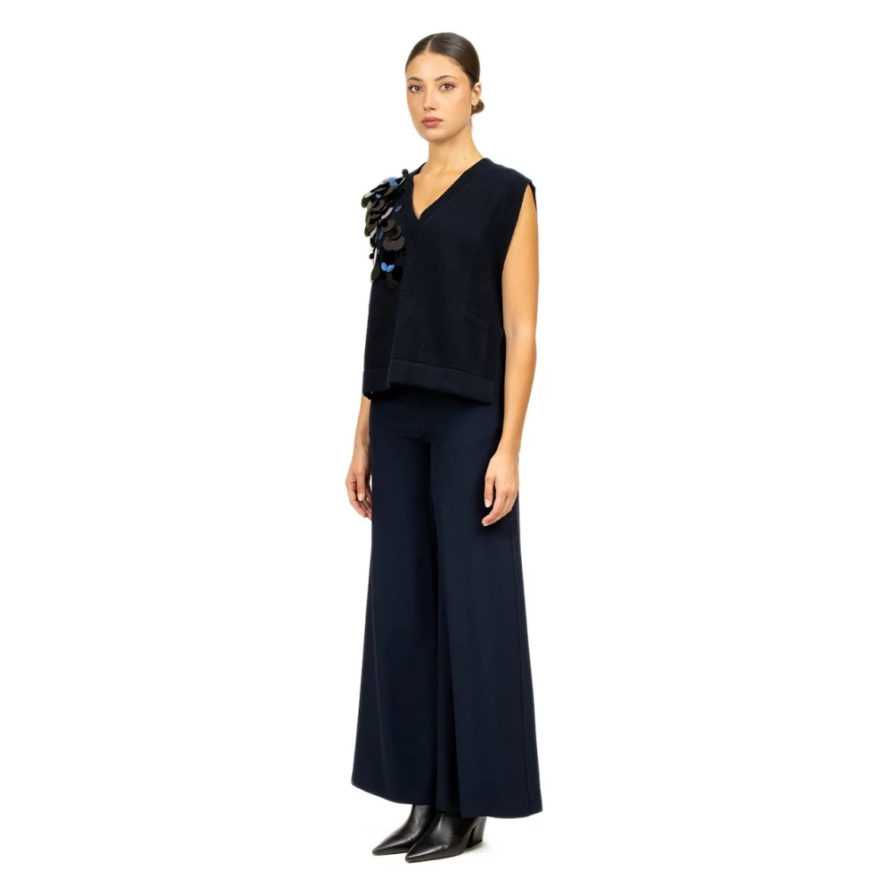 Liviana Conti Straight Leg Pants Blue Dames