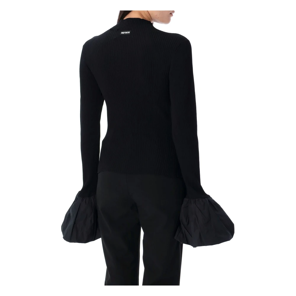 Rotate Birger Christensen High Neck Gebreide Jurk Black Dames