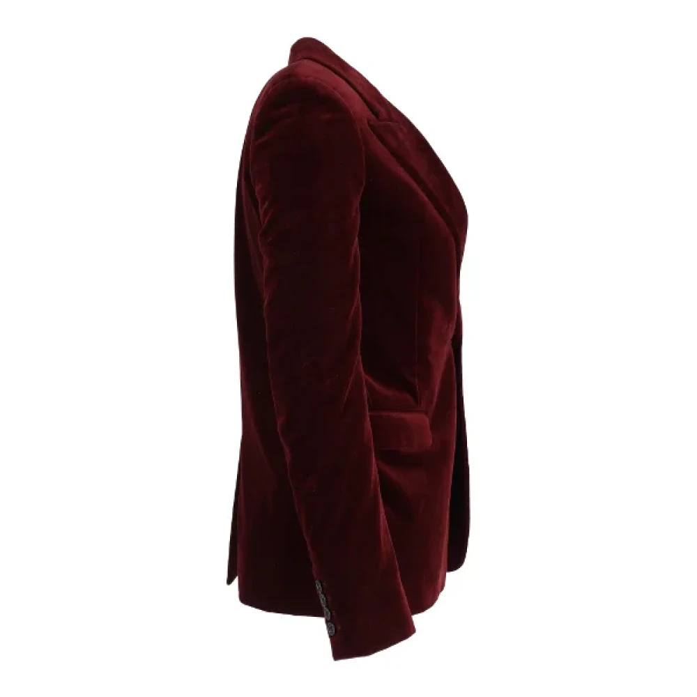 Saint Laurent Vintage Pre-owned Cotton outerwear Red Dames