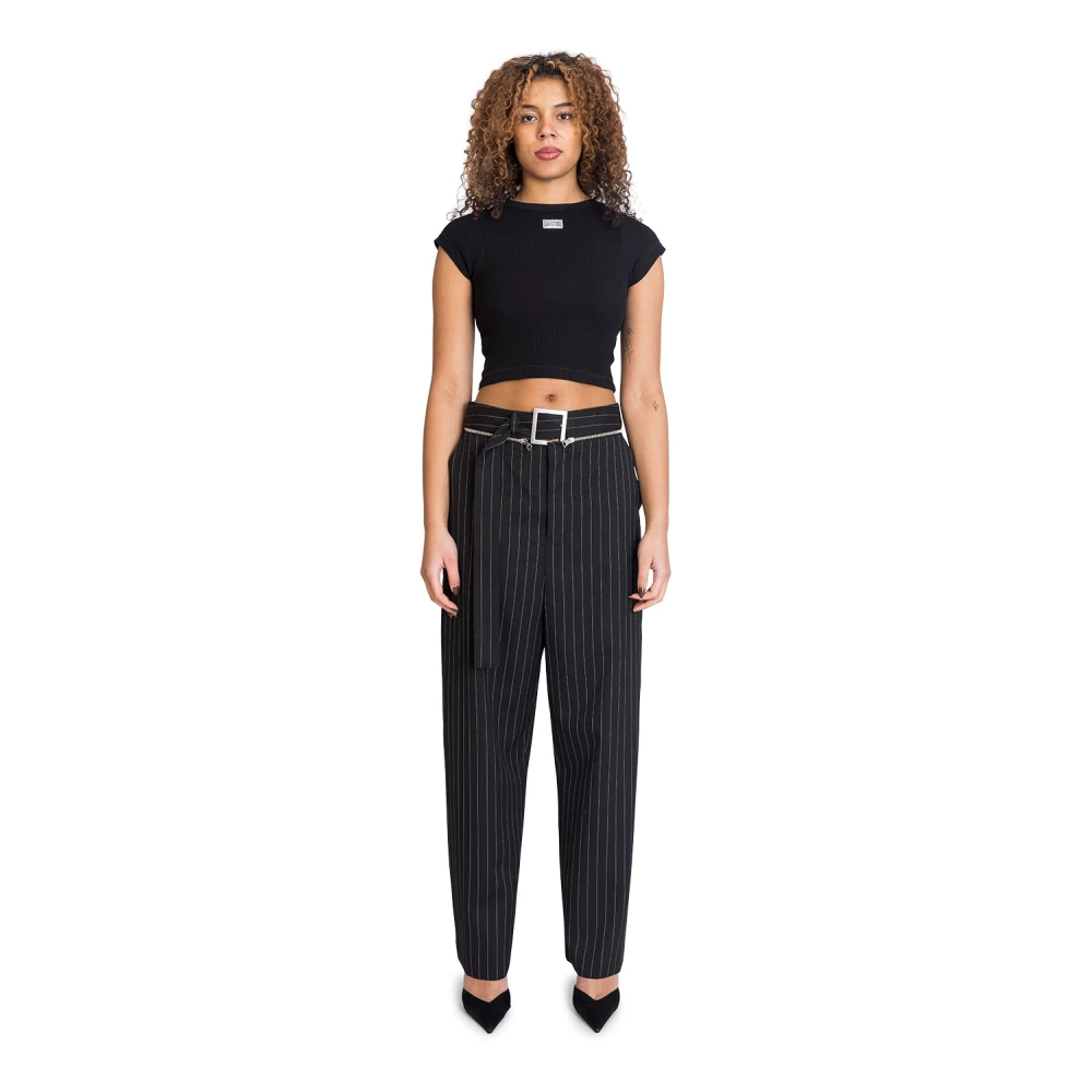 Jean Paul Gaultier Cropped Baby Tee met Black Dames