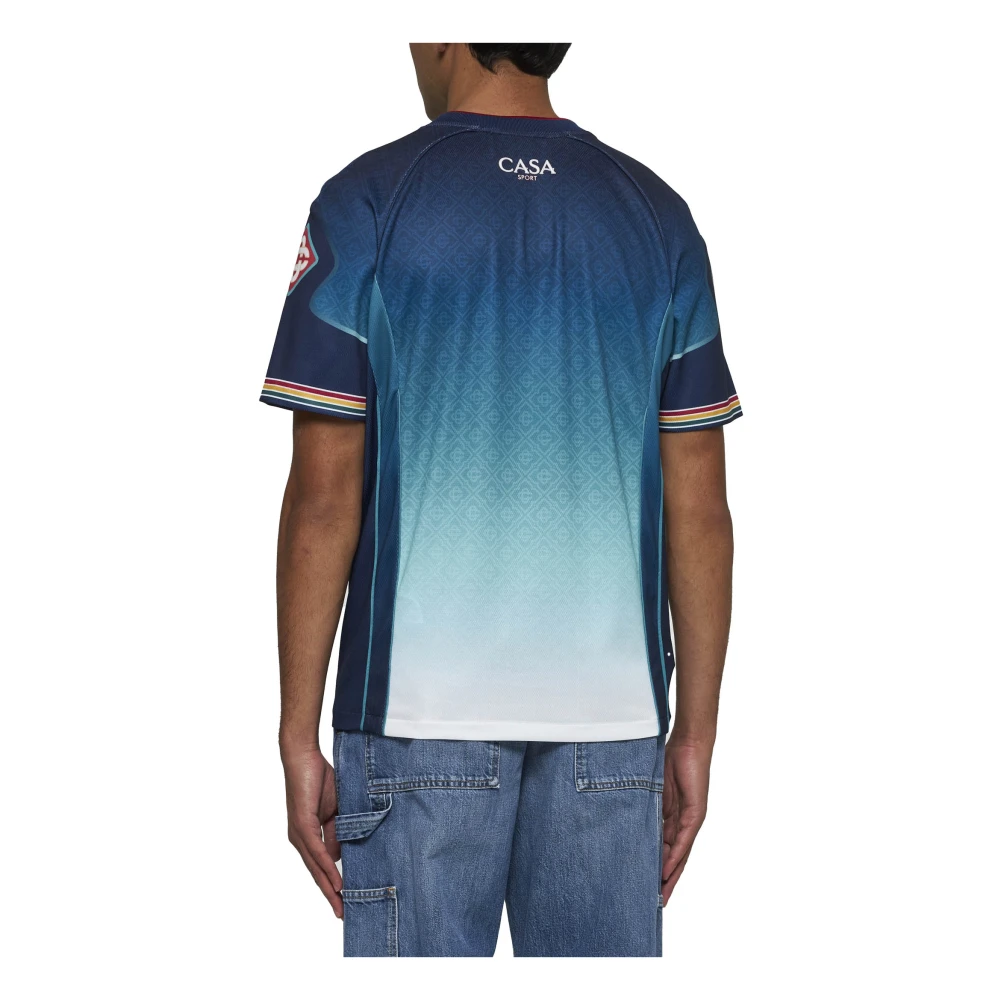 Casablanca Voetbalstijl Jersey T-shirt met Multicolor Print Multicolor Heren
