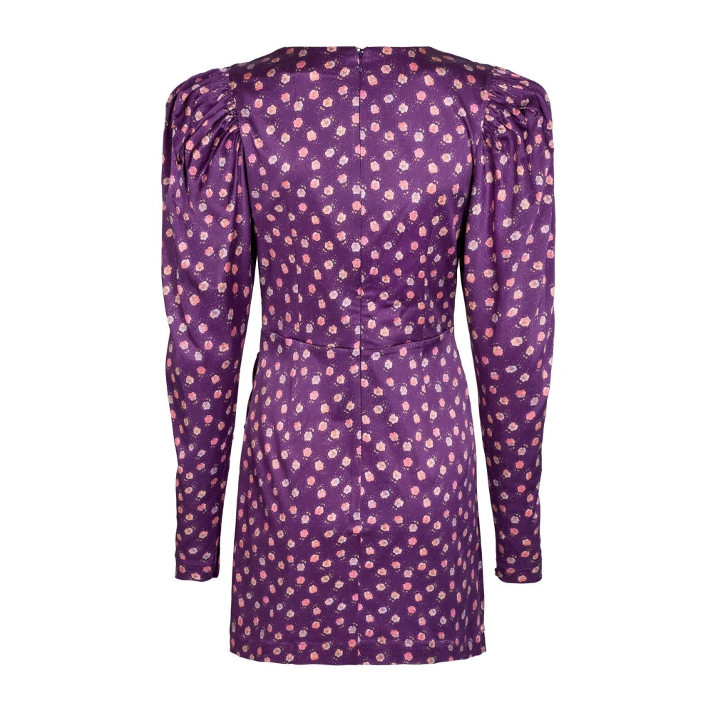 Rotate Birger Christensen Pansy Satin Cocktail Mini Jurk Purple Dames