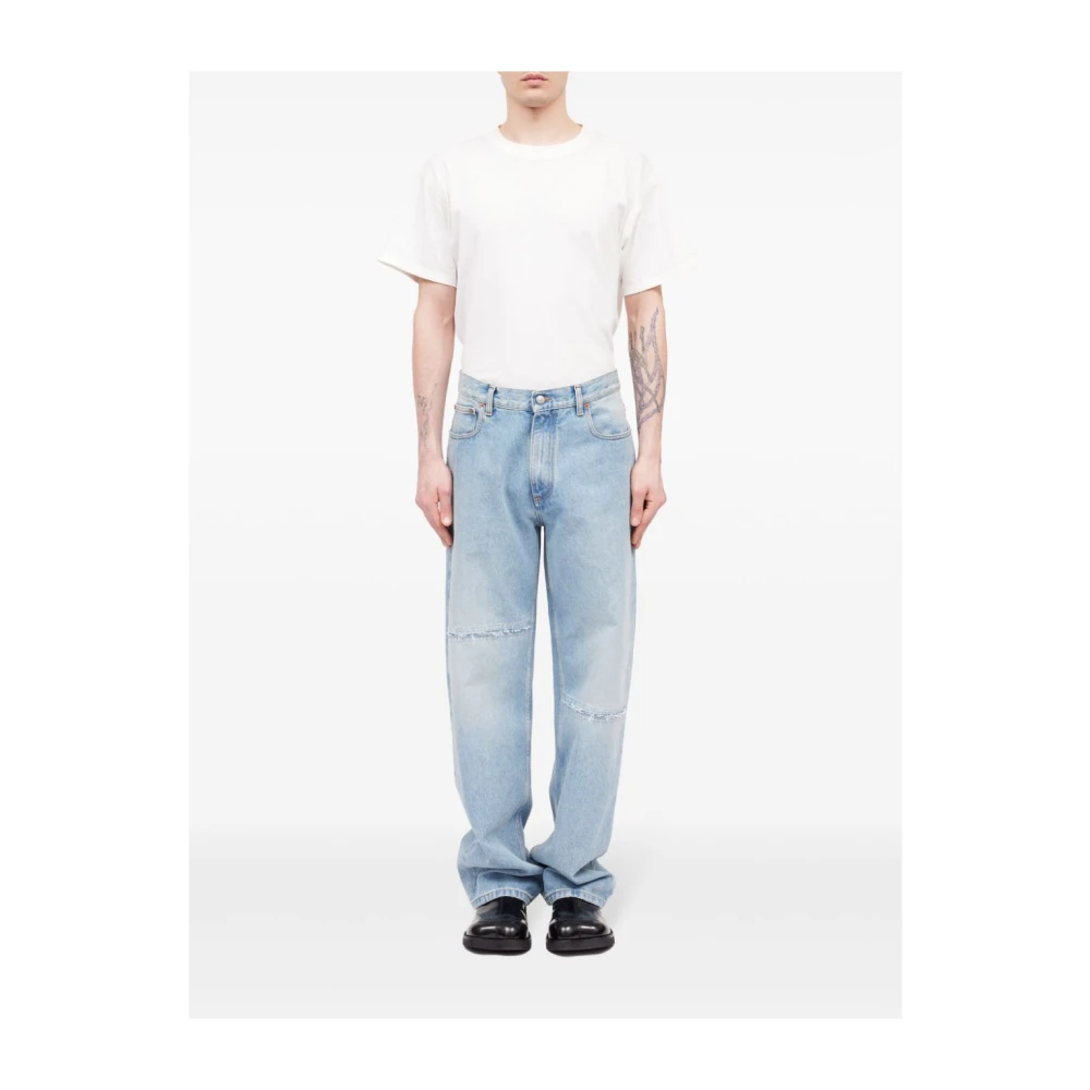 MM6 Maison Margiela Heldere Blauwe Distressed Denim Jeans Blue Heren
