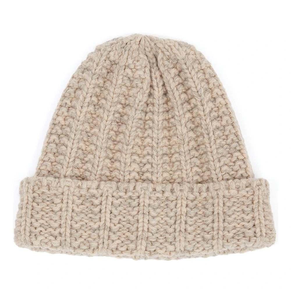 Maison Margiela Beige Gebreide Muts met Gehaakte Mesh Beige Unisex