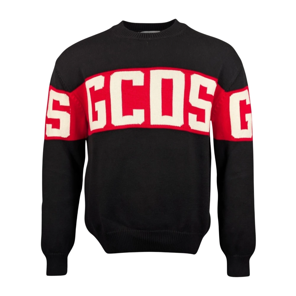 Gcds Men's Black Crewneck Jumper - Round-Neck Knitwear - L - Knitwear
