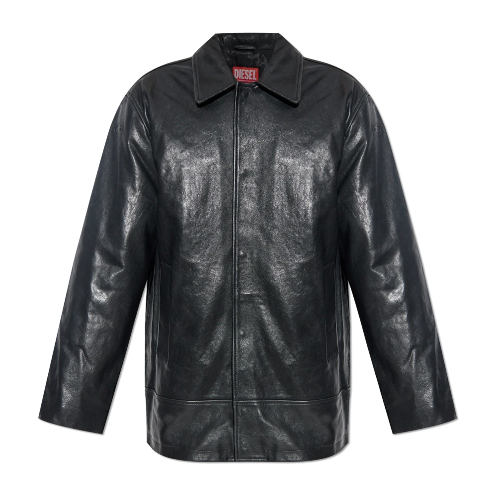 Diesel Homme Noir Vestes, Taille: S Veste En Cuir L-Jess