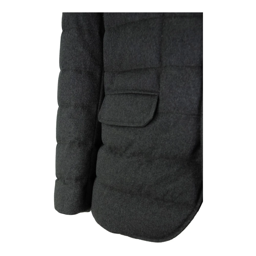 Herno Cashmere Zip-Up Jas met Uitneembaar Donzen Vest Gray Heren