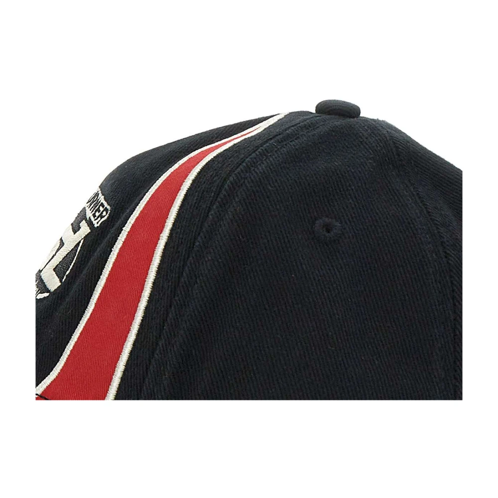 Diesel Zwarte baseballpet met witte en rode bies Black Heren