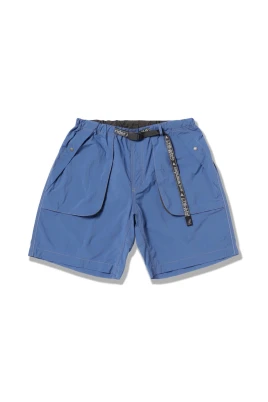 Blå Borstad Nylon Shorts