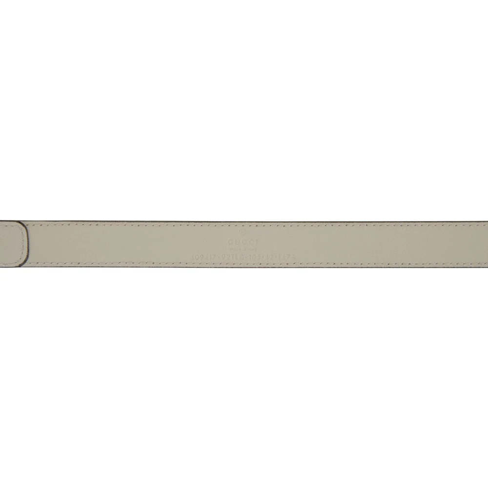 Gucci Leren Riem met GG Logo Beige Heren