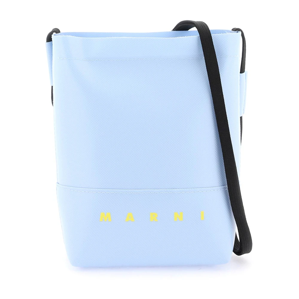 Marni Klädd Canvas Crossbody-väska Blue, Herr