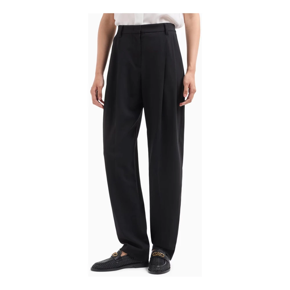 Emporio Armani Voorplooibroek met ritssluiting Black Dames