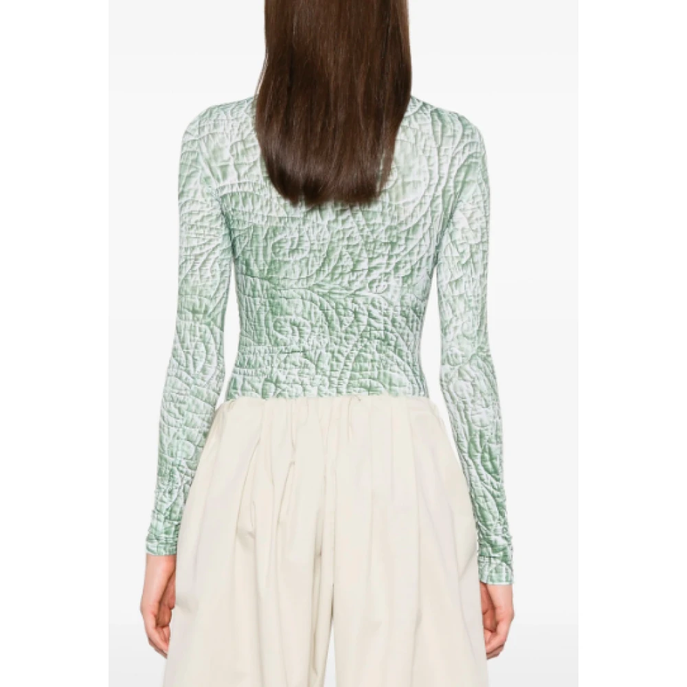 MM6 Maison Margiela Iguana Print Bodysuit Green Dames