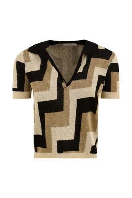 Geometrisk Jacquard Polo Skjorta Multifärgad