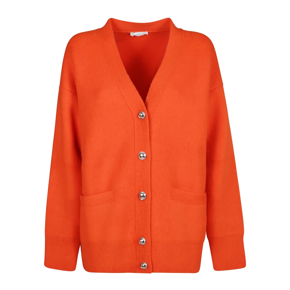 Paco Rabanne Stiligt Stickad Cardigan Tröja Orange, Dam