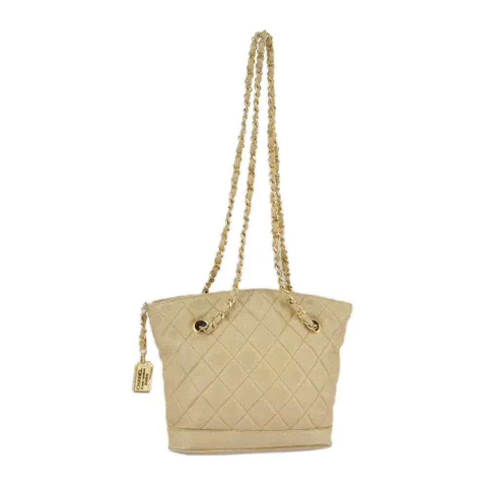 Chanel Vintage Pre-owned Leather chanel-bags Beige Dames