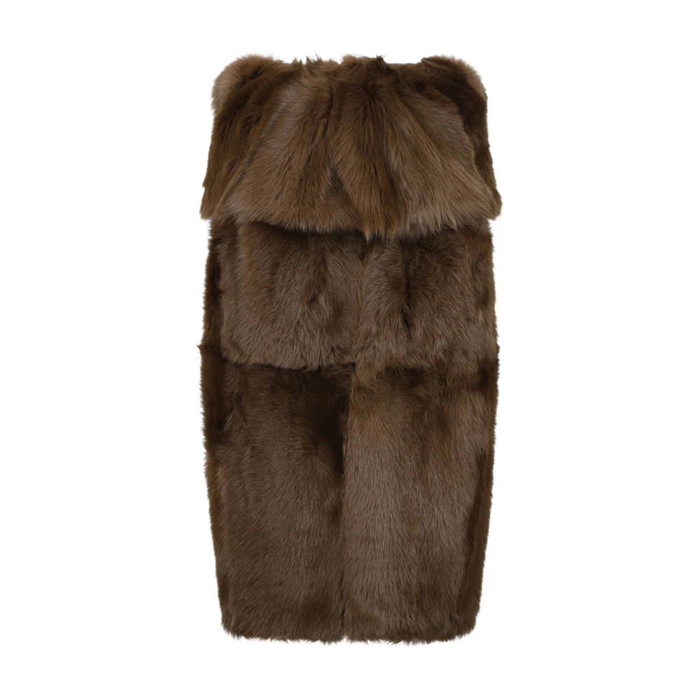 Max Mara Bruin Leren Jas Brown Dames