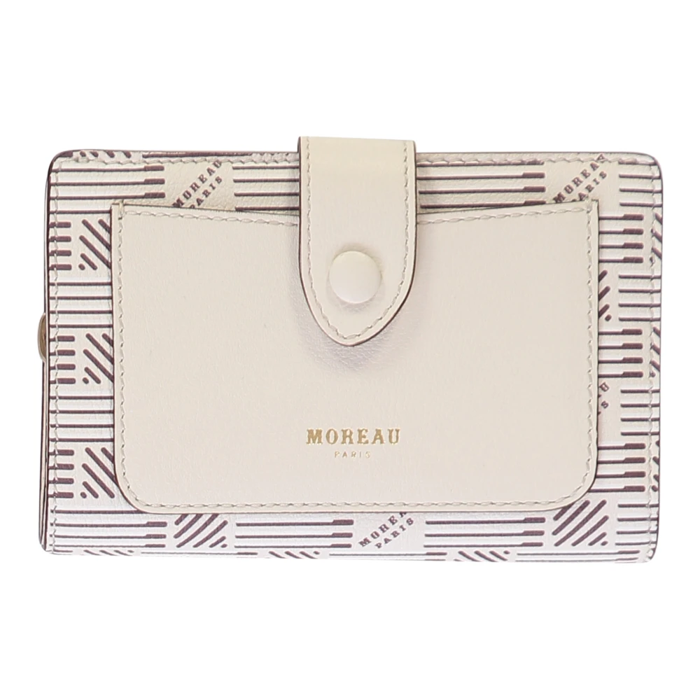 Moreau Paris Logo Print Flap Portemonnee Beige Dames