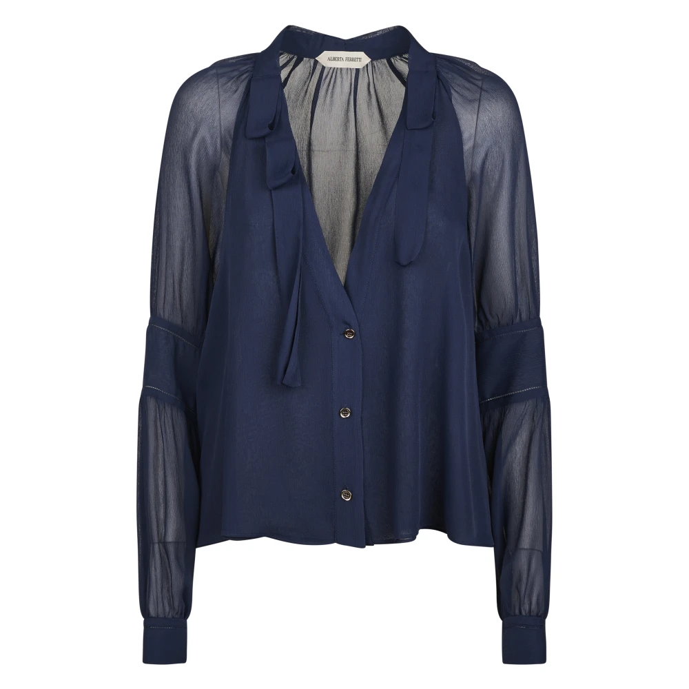 Alberta Ferretti Women's Blue Shirts - Blouses - L - Blouses & Shirts
