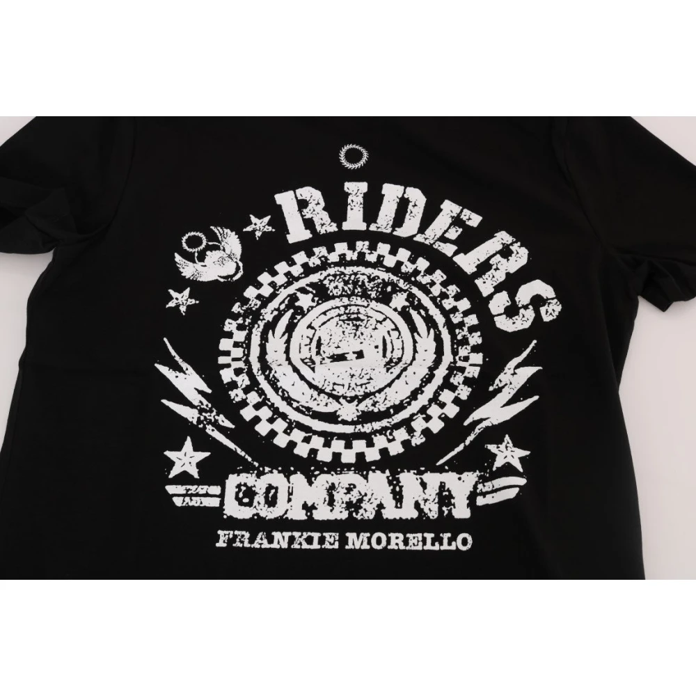 Frankie Morello Chique zwart T-shirt met 'RIDERS'-motief Black Heren