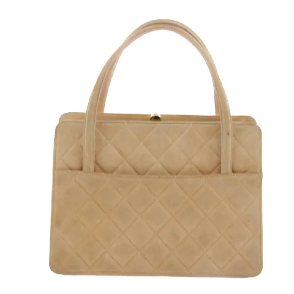 Chanel Vintage Pre-owned Suede handbags Beige Dames