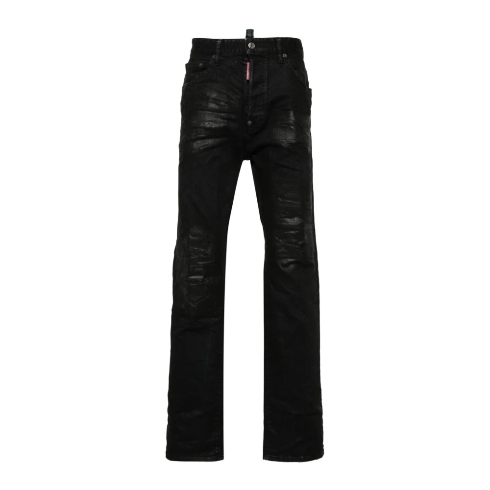 Dsquared2 Zwarte Gescheurde Denim Broek Black Heren