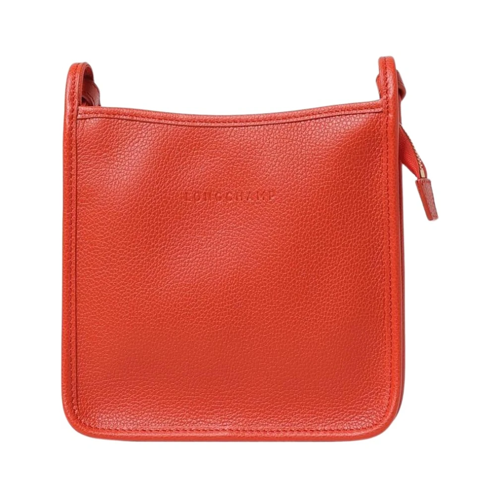 Longchamp Women's Orange Leather Crossbody Bag With Zip