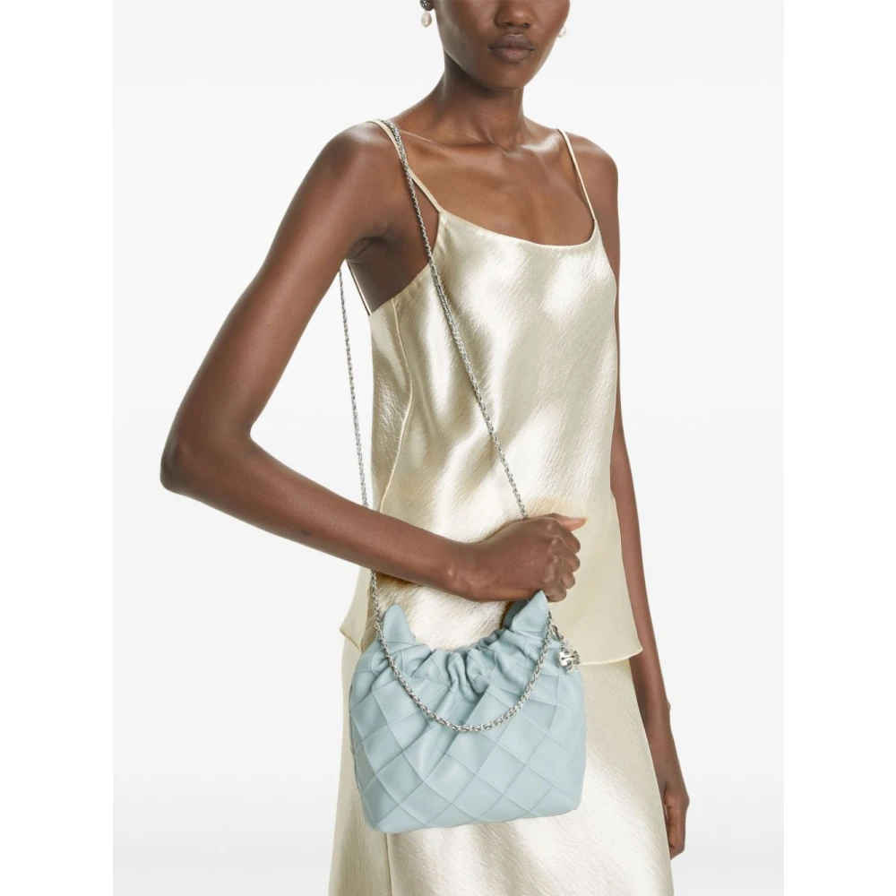 TORY BURCH Babyblauw Leren Trekkoord Schoudertas Blue Dames