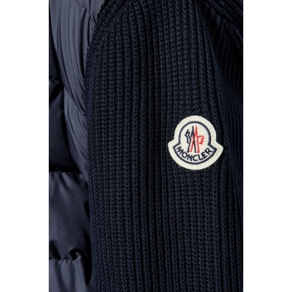 Moncler Vest met dons inzetstuk Blue Heren